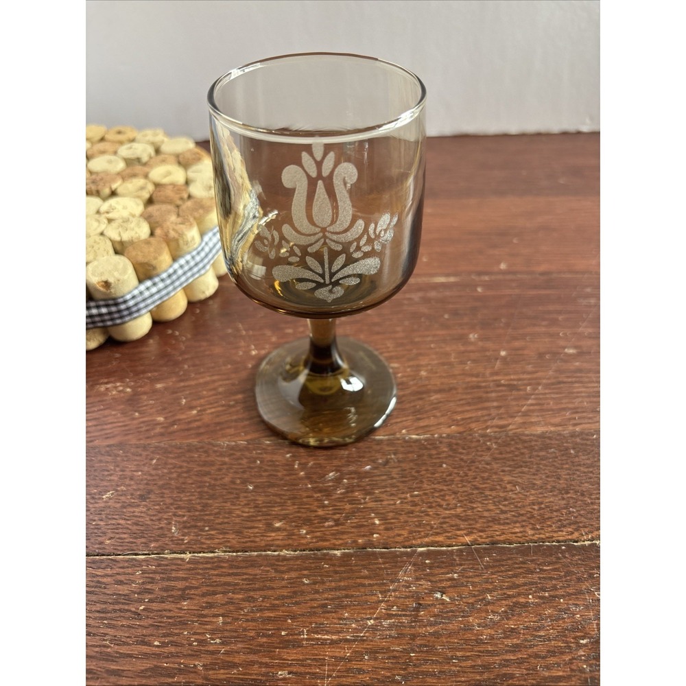Pfaltzgraff Village Brown 6 oz Wine Glass Water Stem Goblet 5-1/4" Replacement